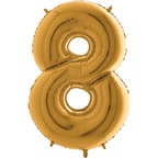 Balon cyfra 8 stare złoto