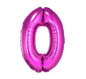 BALON 85CM CYFRA RÓŻOWA 0