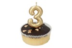 ŚWIECZKA URODZINOWA CYFRA 3 ZŁOTA
