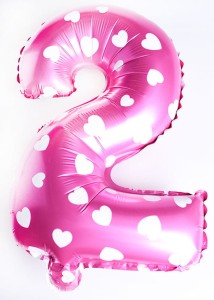 BALON 40CM CYFRA RÓŻ 2