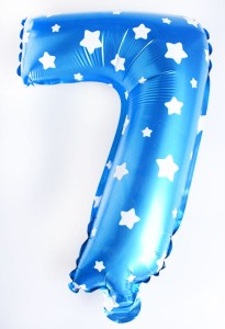 BALON FOLIOWY CYFRA NIEBIESKA 7 40CM