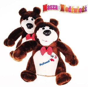 MASKOTKA MISZKA MASZA I NIEDŹWIEDŹ ŚPIEWAJĄCY 30CM