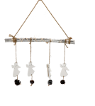 ZAWIESZKA DREWNIANA NA GAŁĄZCE ANIOŁKI Z SZYSZKAMI NA BOŻE NARODZENIE 