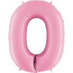 BALON 100CM CYFRA PASTELOWY RÓŻ 0