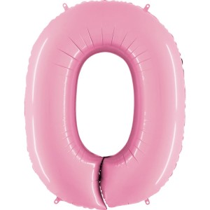 BALON 100CM CYFRA PASTELOWY RÓŻ 0
