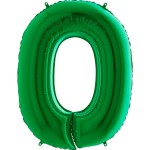 BALON 100CM CYFRA ZIELONA 0