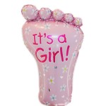 BALON STOPA RÓŻOWA IT'S A GIRL! 45.5X77CM