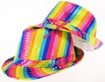 KAPELUSZ TĘCZOWY W CEKINY