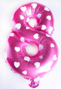 BALON 40CM CYFRA RÓŻ 8