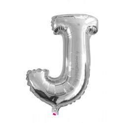 BALON 40CM LITERKA SREBRNA J