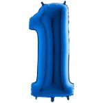 BALON 100CM CYFRA NIEBIESKA 1