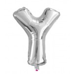 BALON 100CM LITERKA SREBRNA Y