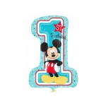 BALON AMERYKAŃSKI DISNEY MIKI 1 URODZINY 48X71CM