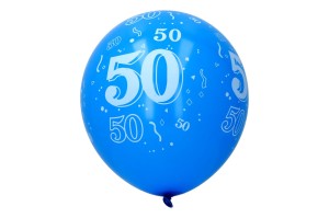 BALON LATEKSOWY NA 50 URODZINY NIEBIESKI