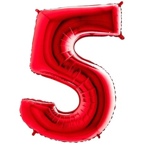 Balon foliowy cyfra 5