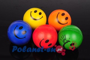 PIŁKA PIANKOWA SMILEY BUŹKA KOLOROWA 12SZT