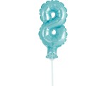 BALON NA TORT CYFRA 8, BŁĘKITNA 13CM