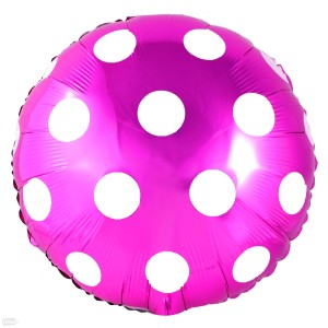 BALON 18" W DUŻE GROCHY RÓŻOWY