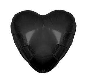 BALON 18" SERCE PASTELOWE CZARNE