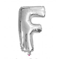 Balon 40 cm literka srebrna F