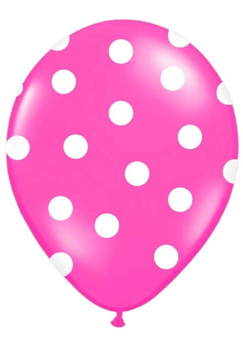 balony rózowe w białe kropki