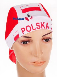 CHUSTA KIBICA BIAŁO-CZERWONA POLSKA GLOB