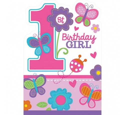 Zaproszenia z kopertą na urodziny birthday girl 1 -8 szt
