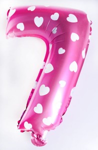 BALON 40CM CYFRA RÓŻ 7