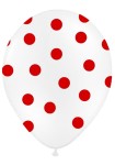 BALONY LATEKSOWE BIAŁE W KROPKI 5SZT 12"