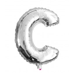 BALON 40CM LITERKA SREBRNA C