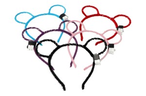 OPASKA ŚWIECĄCA LED USZY MYSZKI Z PUSZKIEM MIX 6SZT