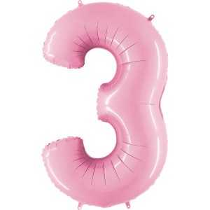 BALON 100CM CYFRA PASTELOWY RÓŻ 3