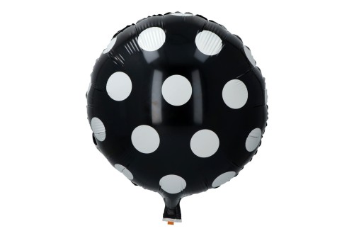 balon foliowy czarny w groszki