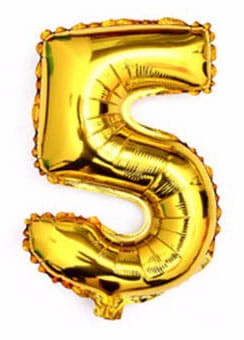 balon cyfra 5