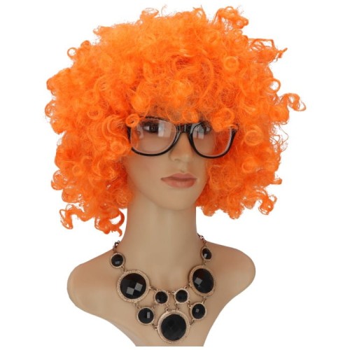 peruka afro pomarańczowa