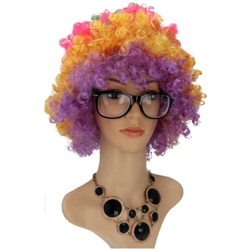 peruka afro tęczowa
