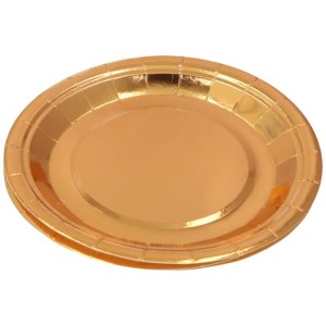 TALERZYKI PAPIEROWE STARE ZŁOTO 17,5CM,6SZT