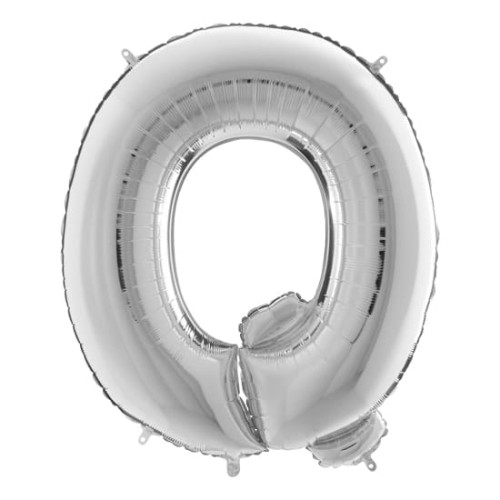 Balon literka metrowa srebrna Q