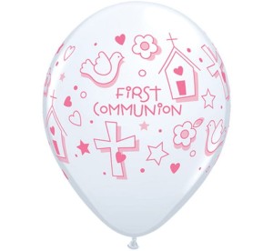 BALONY PIERWSZA KOMUNIA FIRST COMMUNION SYMBOLS GIRL 25SZT