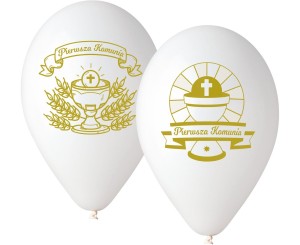 BALONY LATEKSOWE PIERWSZA KOMUNIA 5SZT