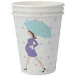 KUBECZKI PAPIEROWE BABY SHOWER SHOWERED WITH LOVE 8SZT