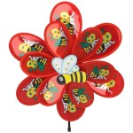 WIATRAK OGRODOWY DUŻY 75CM PSZCZÓŁKI CZERWONY