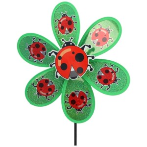 WIATRAK OGRODOWY 64CM BIEDRONKI ZIELONY