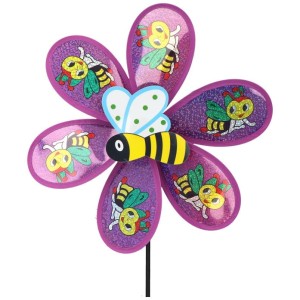 WIATRAK OGRODOWY 64CM PSZCZÓŁKI FIOLETOWY