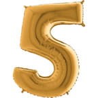 Balon  cyfra 5 stare złoto