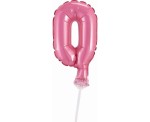 BALON NA TORT CYFRA 0, RÓŻOWA 13CM