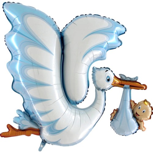 Balon na hel lub powietrze 53" bocian z dzieckiem