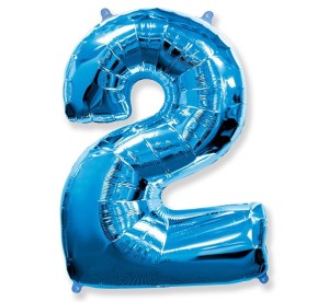BALON 100CM CYFRA JASNO NIEBIESKI 2