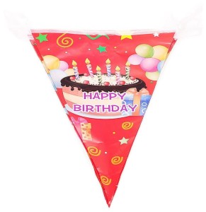 GIRLANDA PAPIEROWA HAPPY BIRTHDAY 3 M CZERWONA