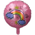 BALON 18" RÓŻOWY Z TĘCZĄ